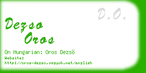dezso oros business card